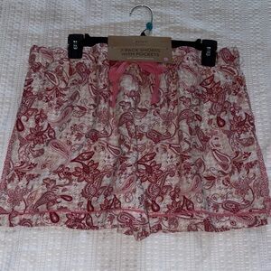 Jaclyn New York Stylish High Waist Paisley Shorts 2 pr. Large NWT